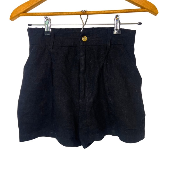 Walter Baker Pants - Walter Baker Black Linen Shorts XS‎